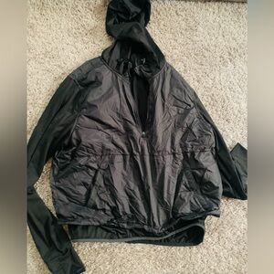 Black quarter zip nylon jacket